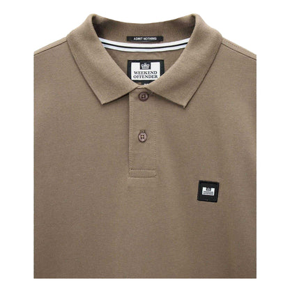 Sand - Side - Weekend Offender Mens Long-Sleeved Polo Shirt