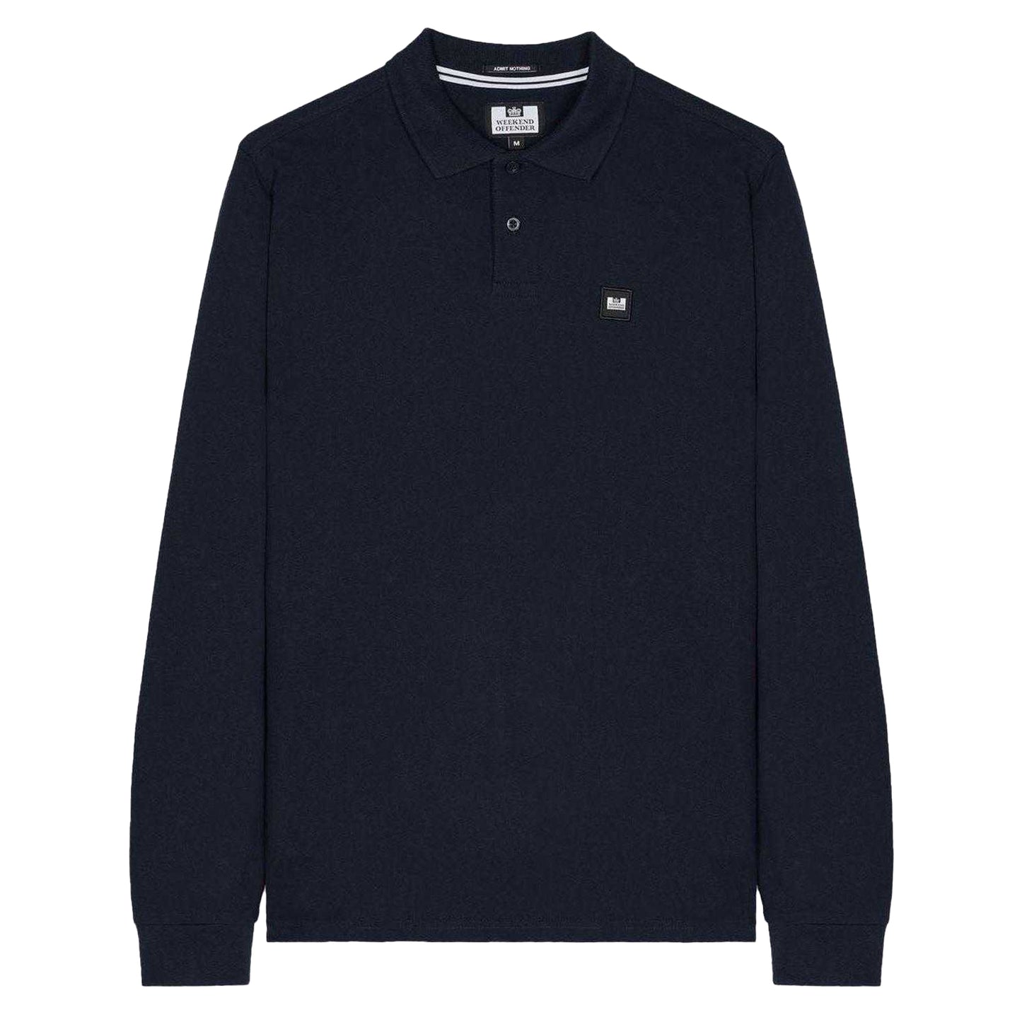 Navy - Front - Weekend Offender Mens Long-Sleeved Polo Shirt