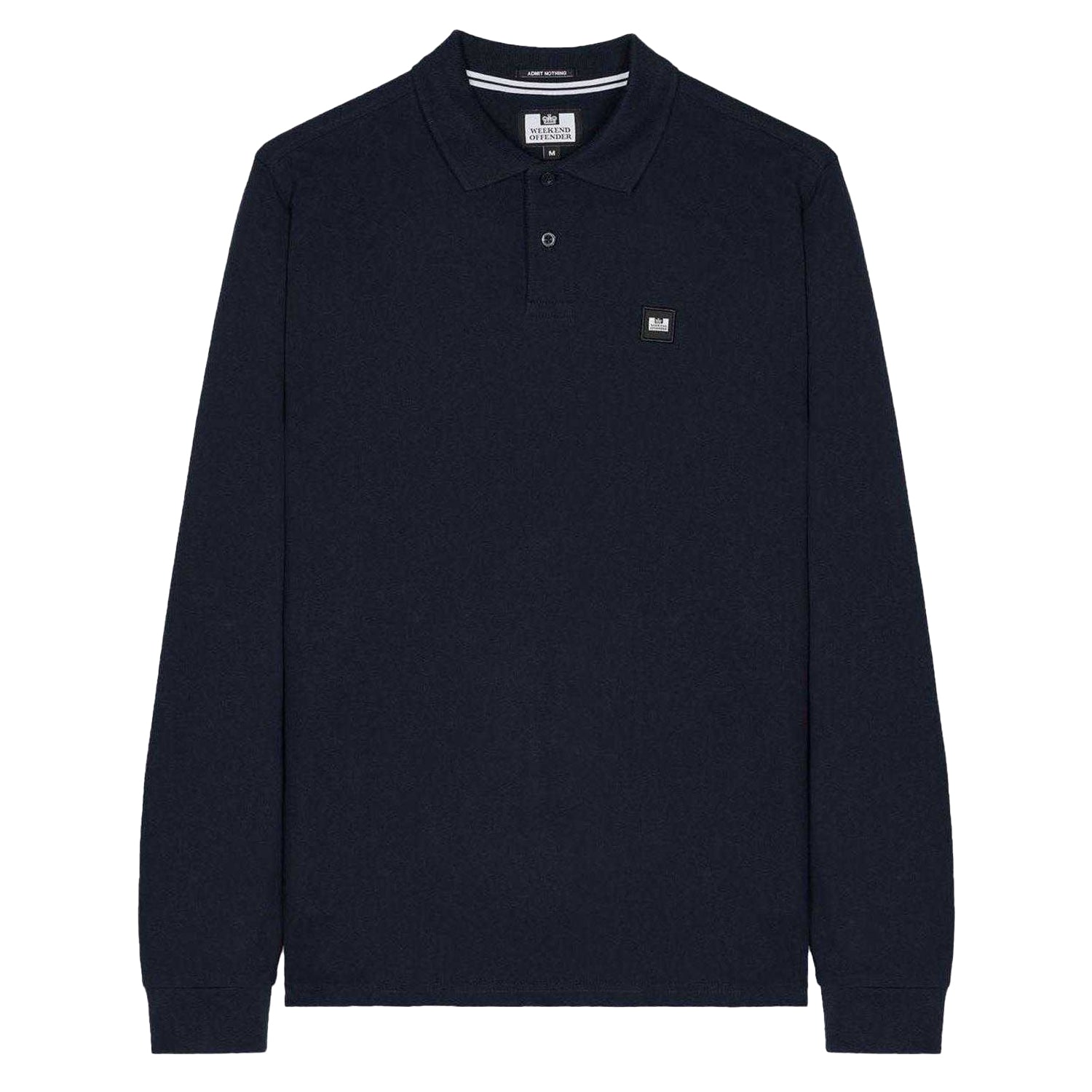 Navy - Front - Weekend Offender Mens Long-Sleeved Polo Shirt