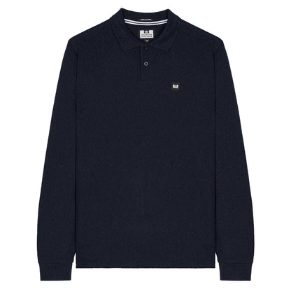 Navy - Front - Weekend Offender Mens Long-Sleeved Polo Shirt