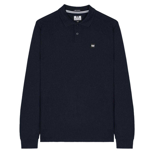 Navy - Front - Weekend Offender Mens Long-Sleeved Polo Shirt