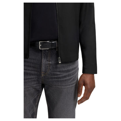 Black - Back - Boss Logo Leather Belt