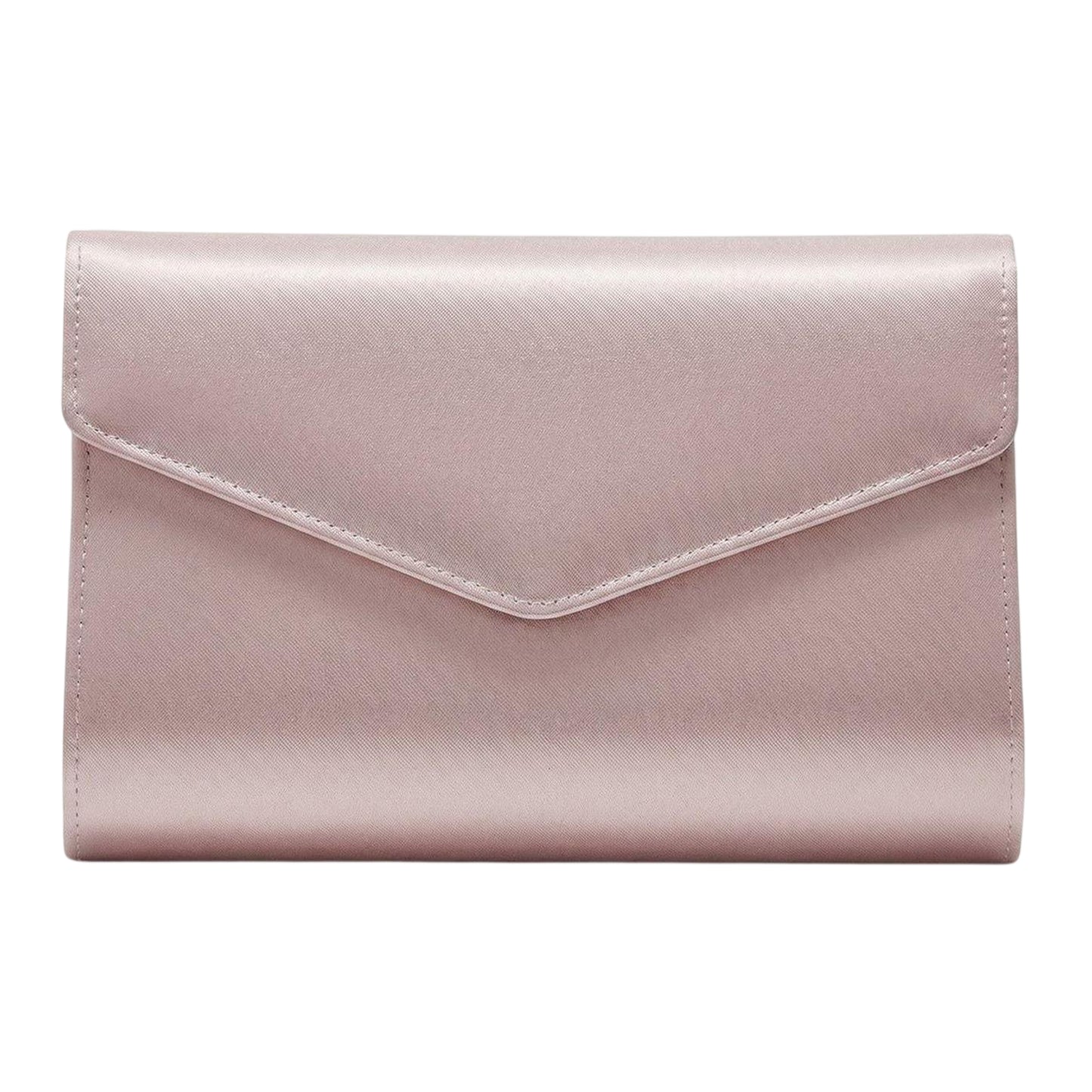 Dusk Rose - Front - Rainbow Glenda Envelope Satin Formal Clutch Bag