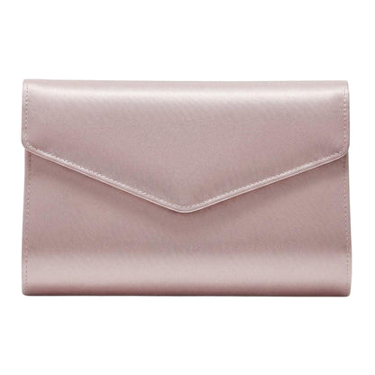 Dusk Rose - Front - Rainbow Glenda Envelope Satin Formal Clutch Bag