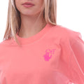 Pink - Side - Off White Womens-Ladies Hands Off Crop T-Shirt