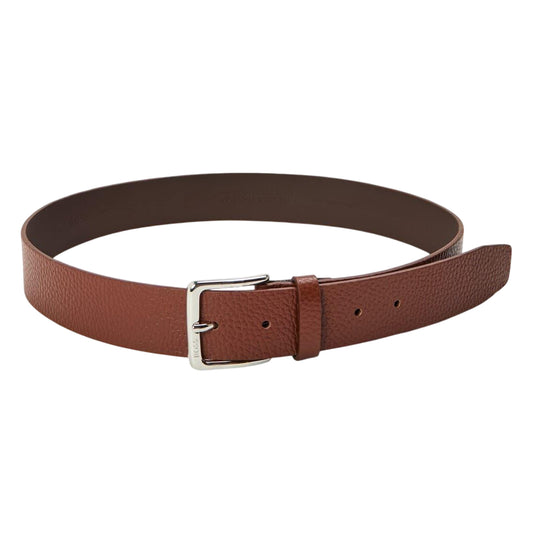 Medium Brown - Front - Boss Logo Leather Belt