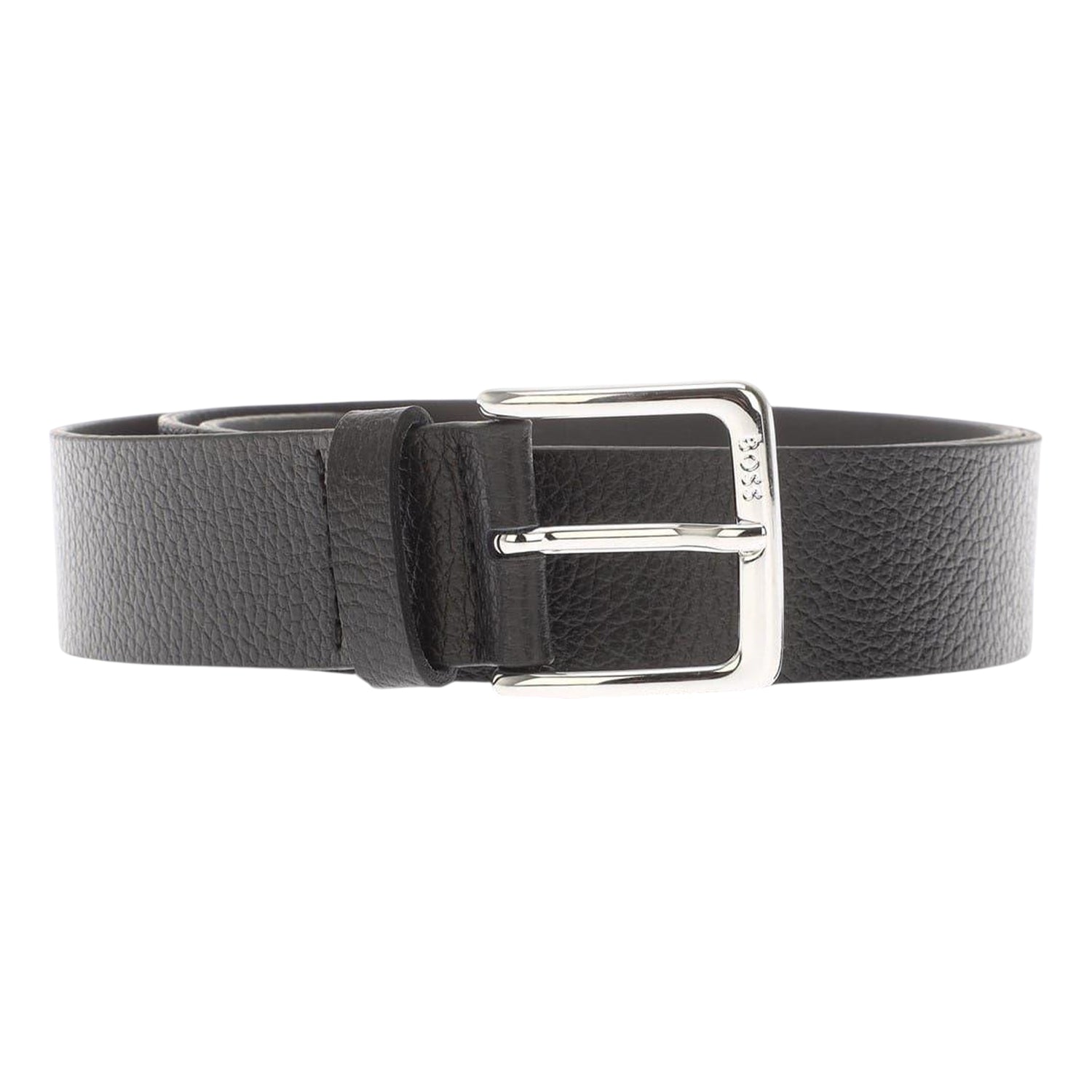 Black - Front - Boss Logo Leather Belt
