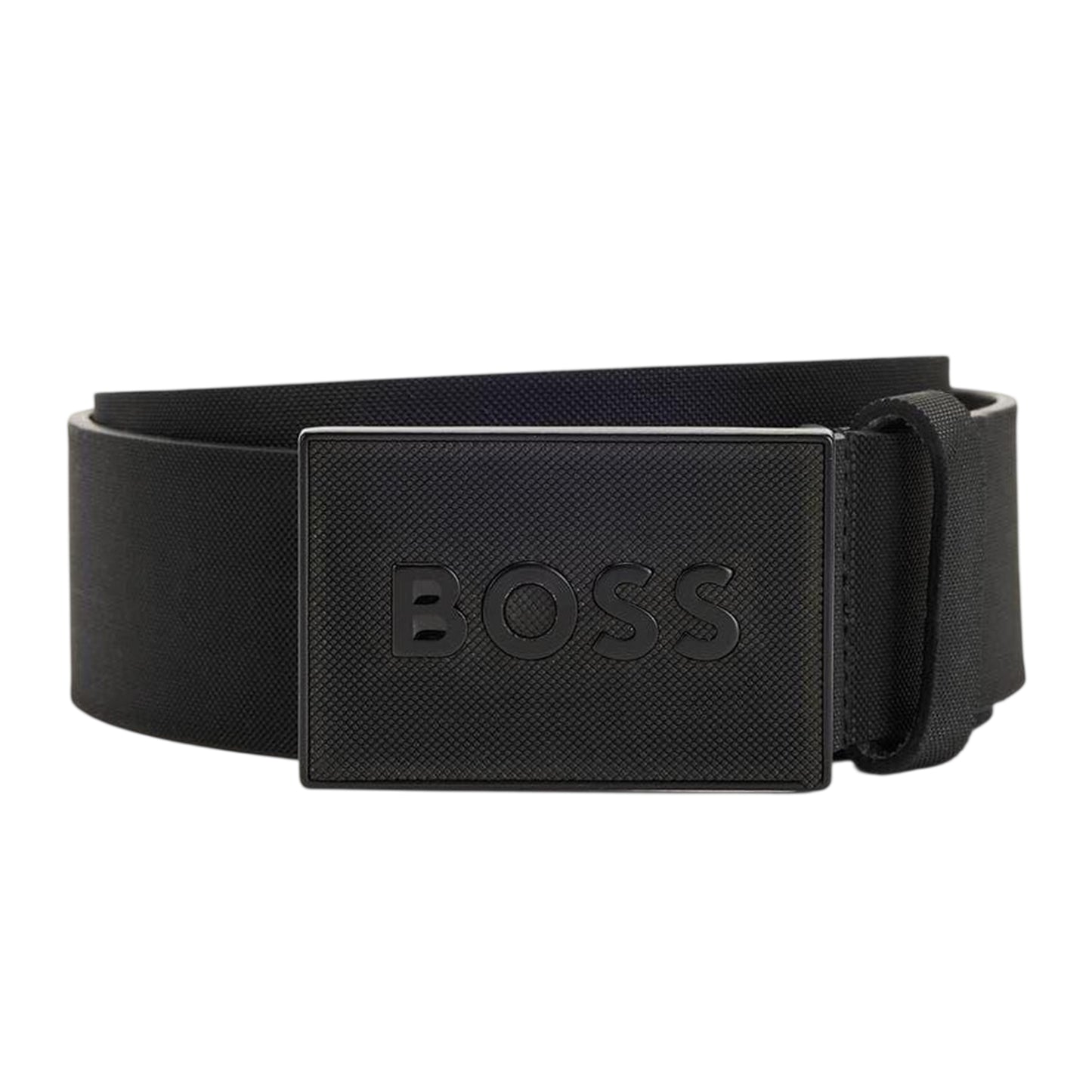 Black - Front - Boss Logo Leather Belt