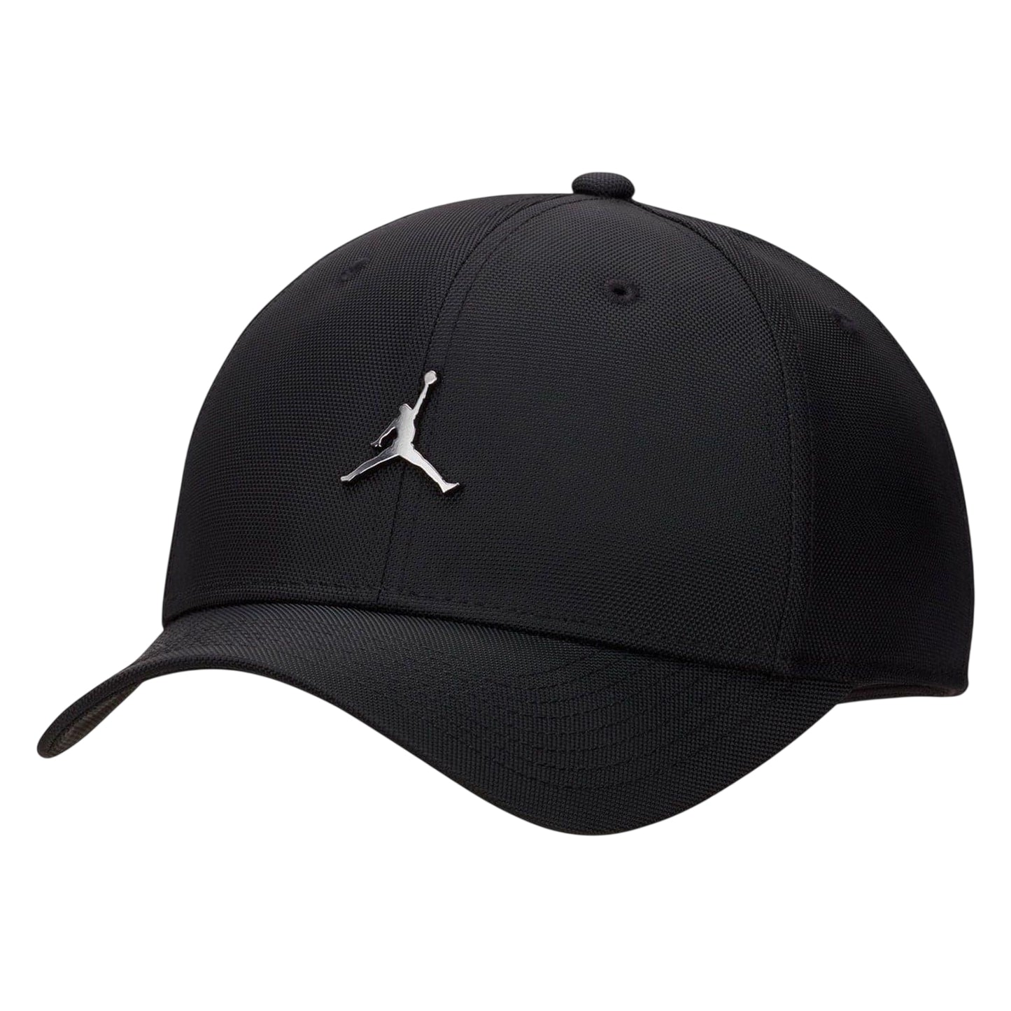 Black - Front - Nike Air Jordan Rise Metal Logo Woven Baseball Cap