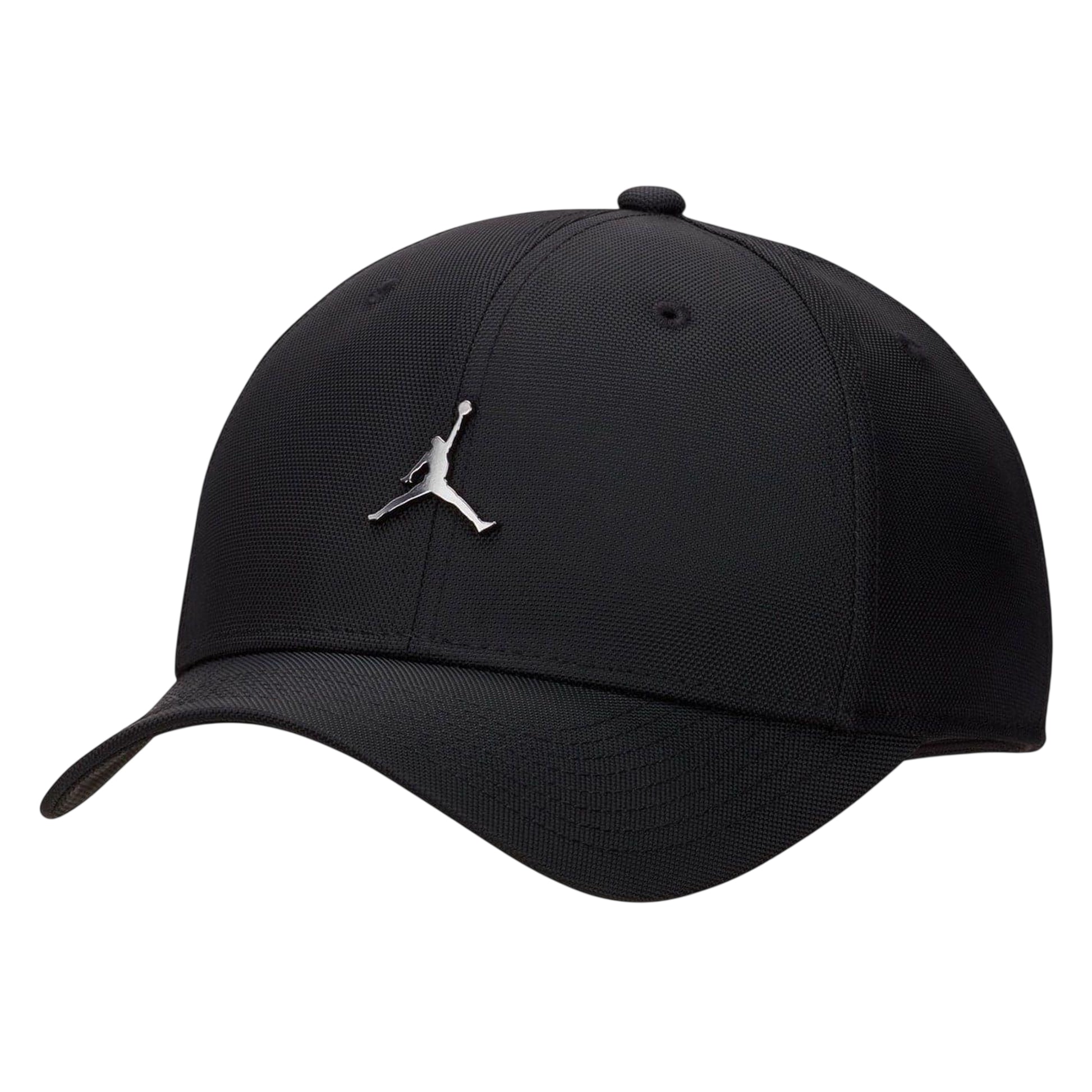 Black - Front - Nike Air Jordan Rise Metal Logo Woven Baseball Cap