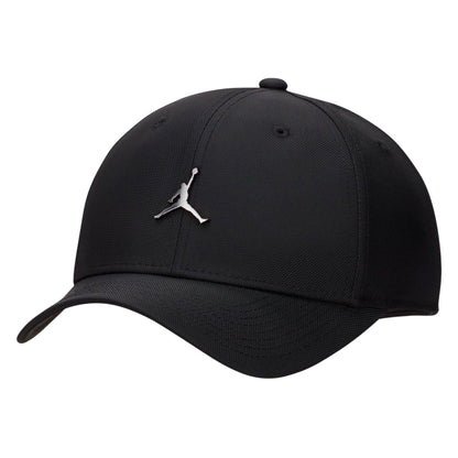 Black - Front - Nike Air Jordan Rise Metal Logo Woven Baseball Cap