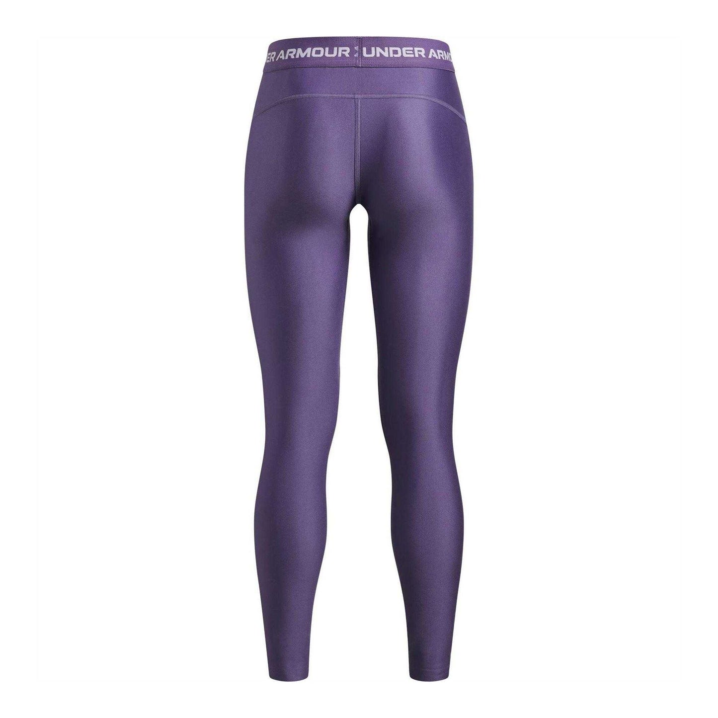 Purple-White - Back - Under Armour Girls Fitted Training Leggings