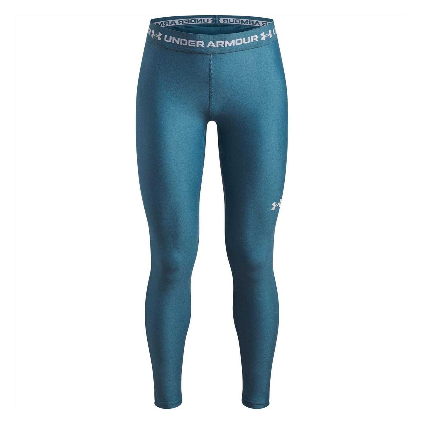 Blue-White - Front - Under Armour Girls Fitted Training Leggings