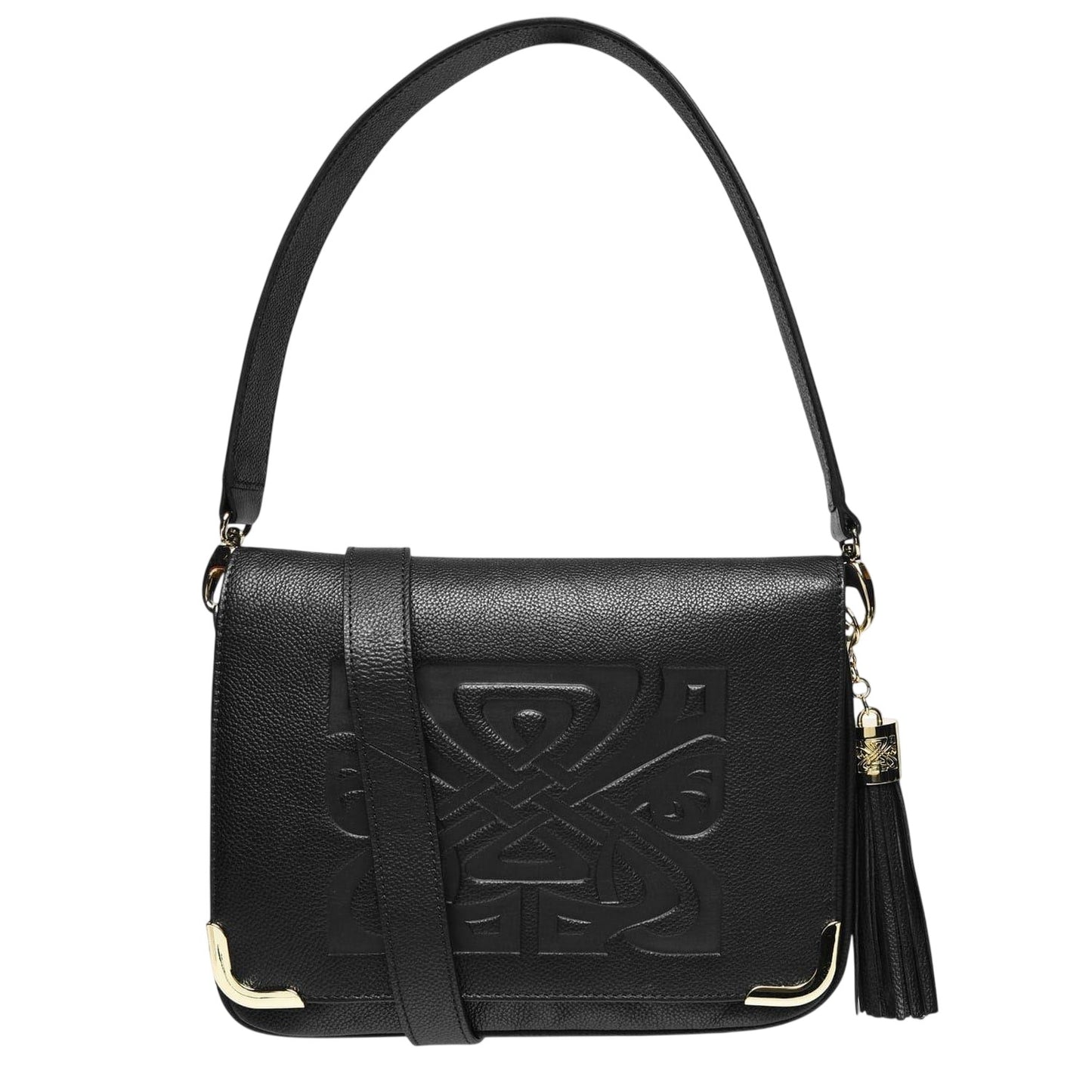 Black - Back - Biba Gretal Logo Leather Crossbody Bag