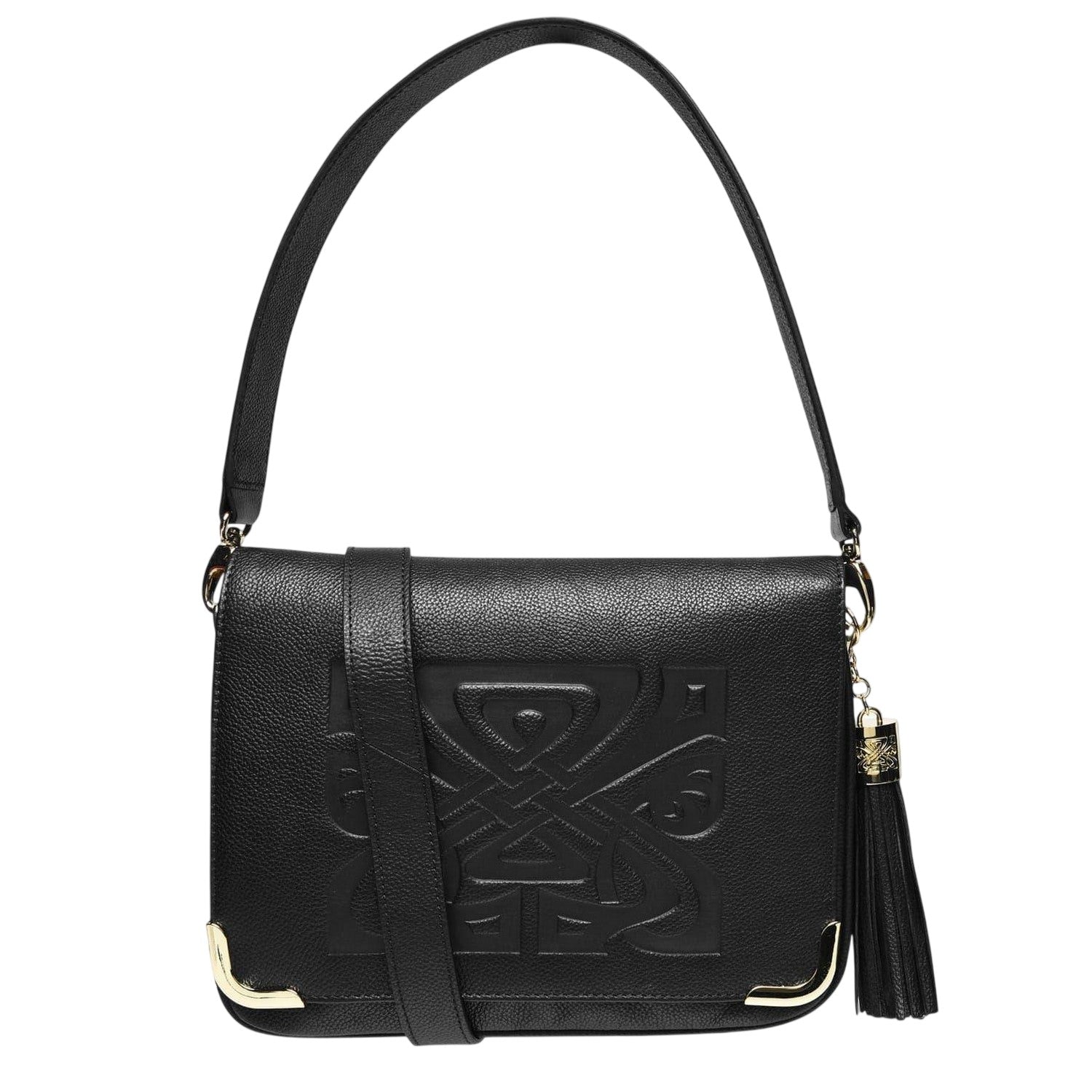 Black - Back - Biba Gretal Logo Leather Crossbody Bag