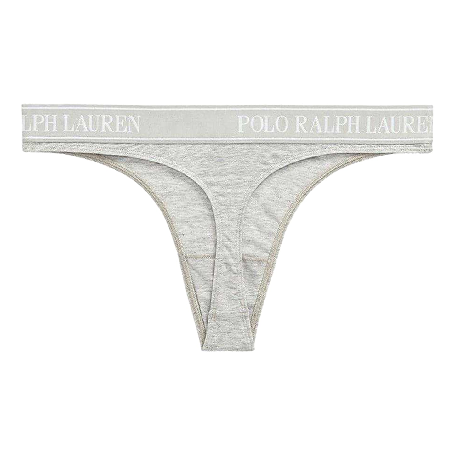 Grey - Front - Ralph Lauren Womens-Ladies Polo Cotton Blend Thong