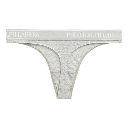 Grey - Front - Ralph Lauren Womens-Ladies Polo Cotton Blend Thong