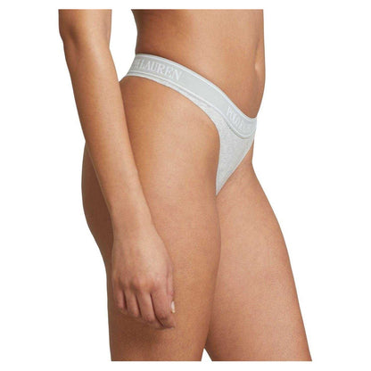 Grey - Side - Ralph Lauren Womens-Ladies Polo Cotton Blend Thong