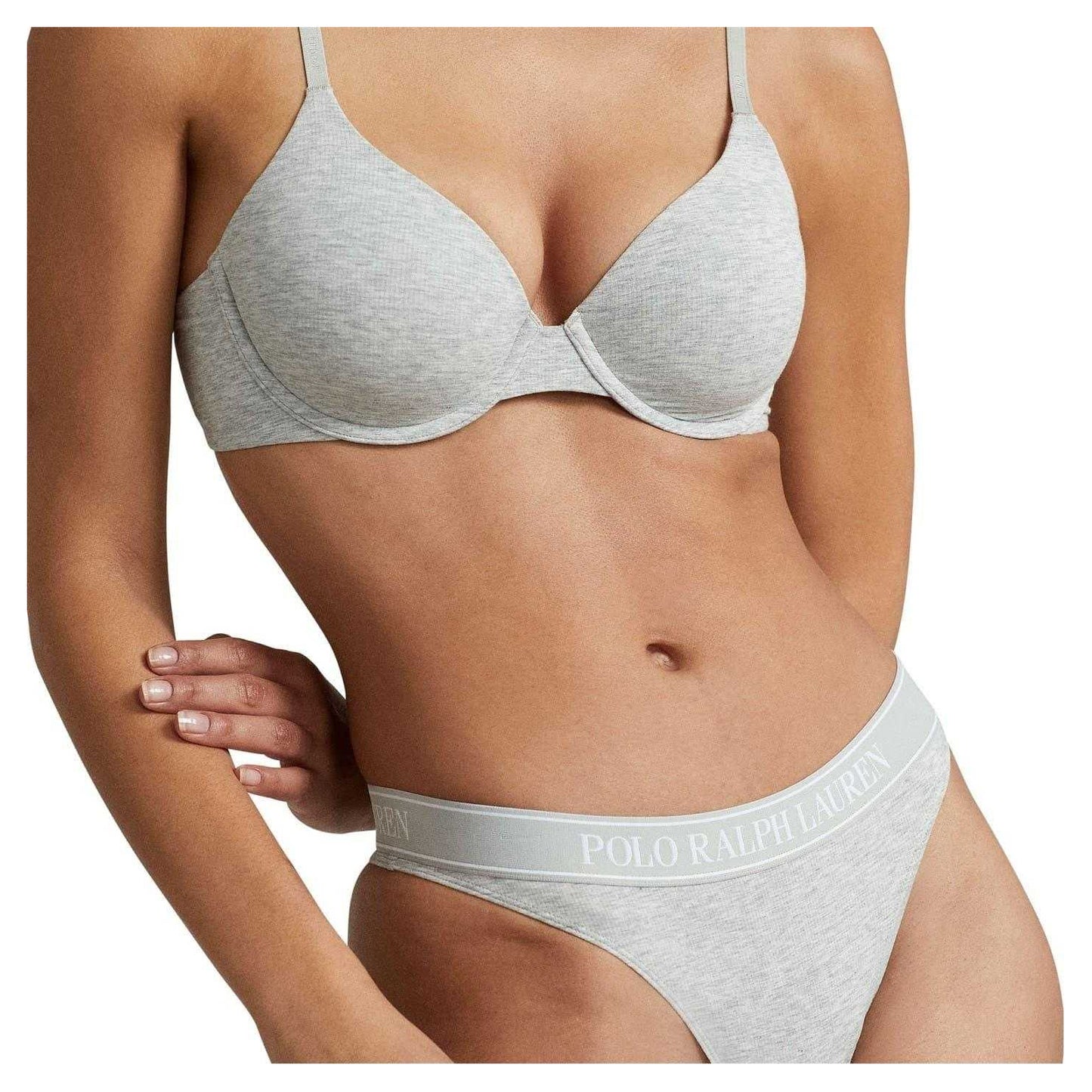 Grey - Lifestyle - Ralph Lauren Womens-Ladies Polo Cotton Blend Thong