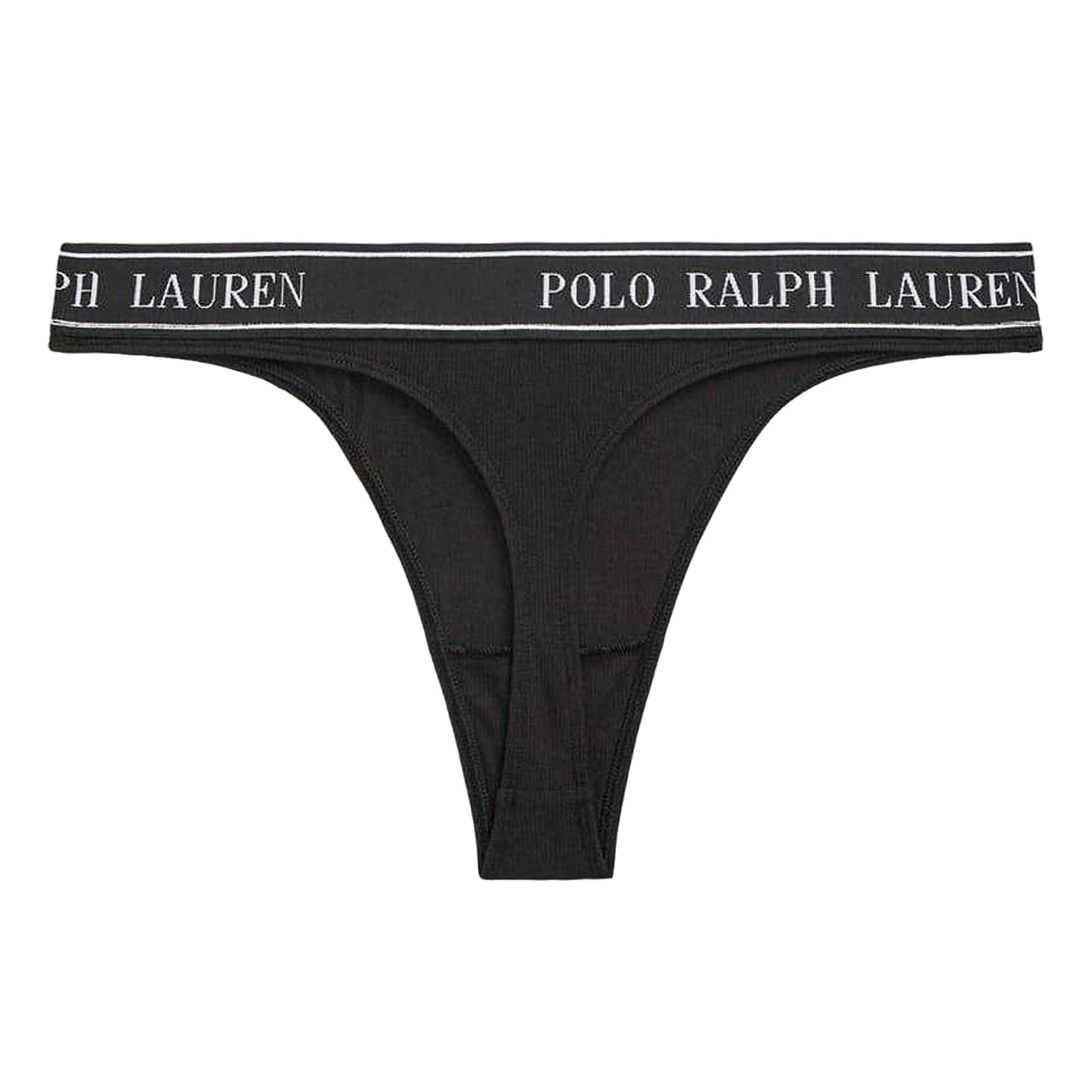 Black - Front - Ralph Lauren Womens-Ladies Polo Cotton Blend Thong