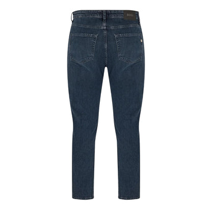 Dark Blue - Back - Boss Mens Delaware Denim Slim Jeans
