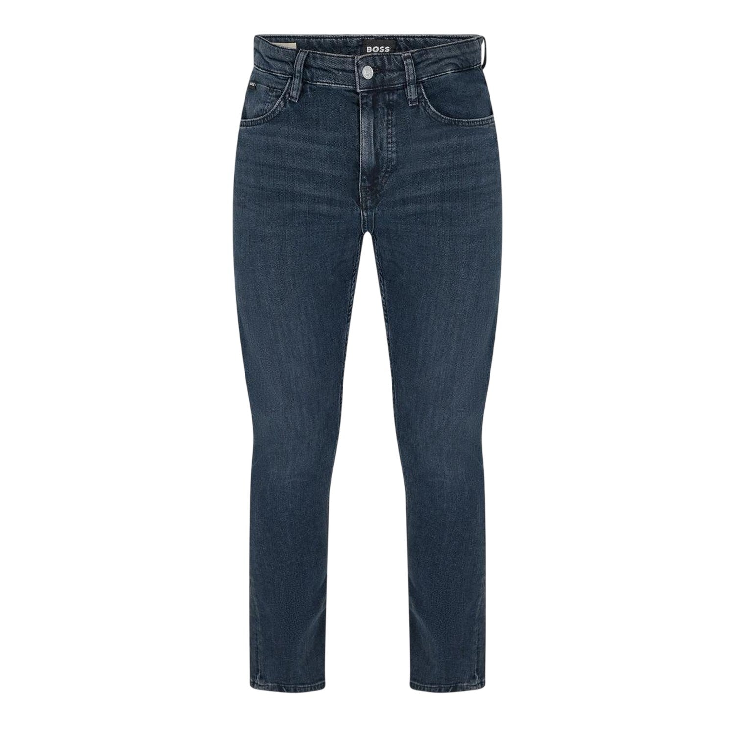 Dark Blue - Front - Boss Mens Delaware Denim Slim Jeans