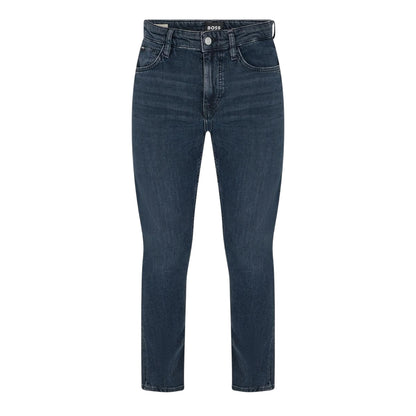 Dark Blue - Front - Boss Mens Delaware Denim Slim Jeans
