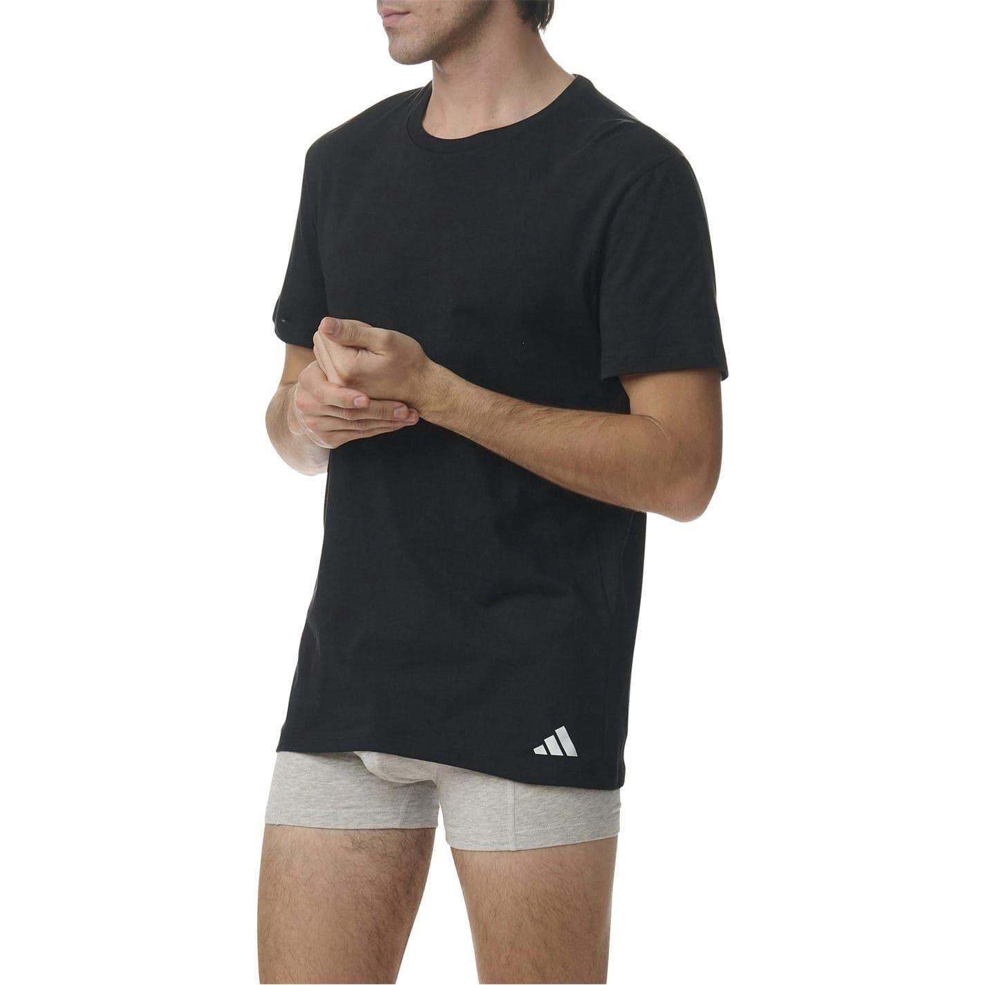Black - Lifestyle - Adidas Mens T-Shirt (Pack of 3)