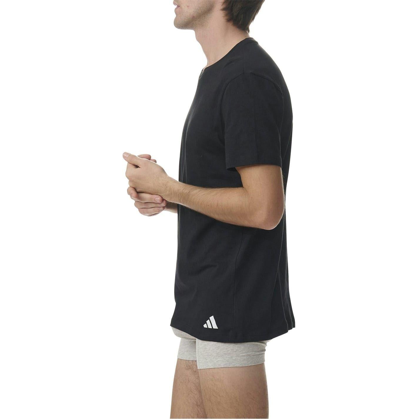 Black - Pack Shot - Adidas Mens T-Shirt (Pack of 3)
