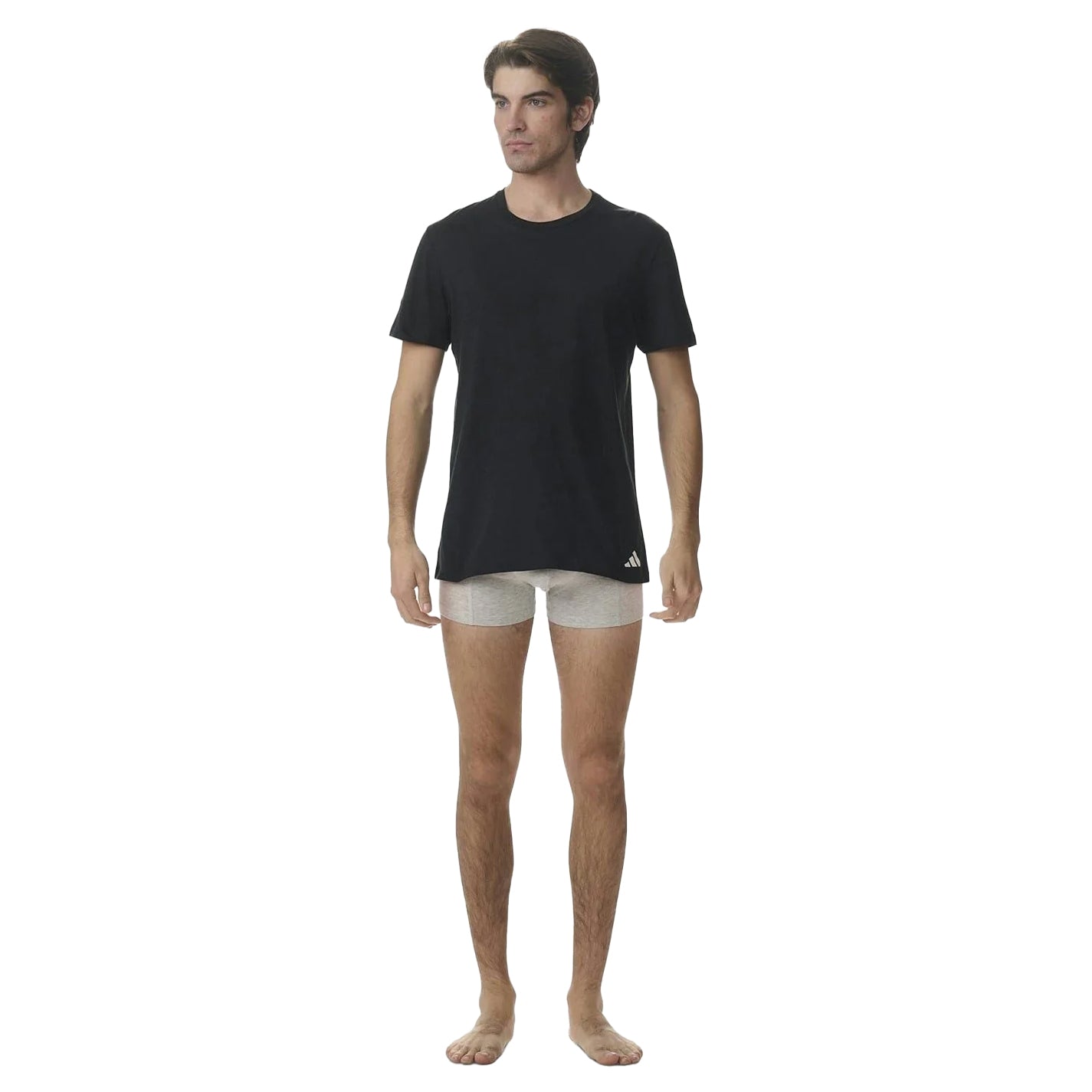 Black - Close up - Adidas Mens T-Shirt (Pack of 3)