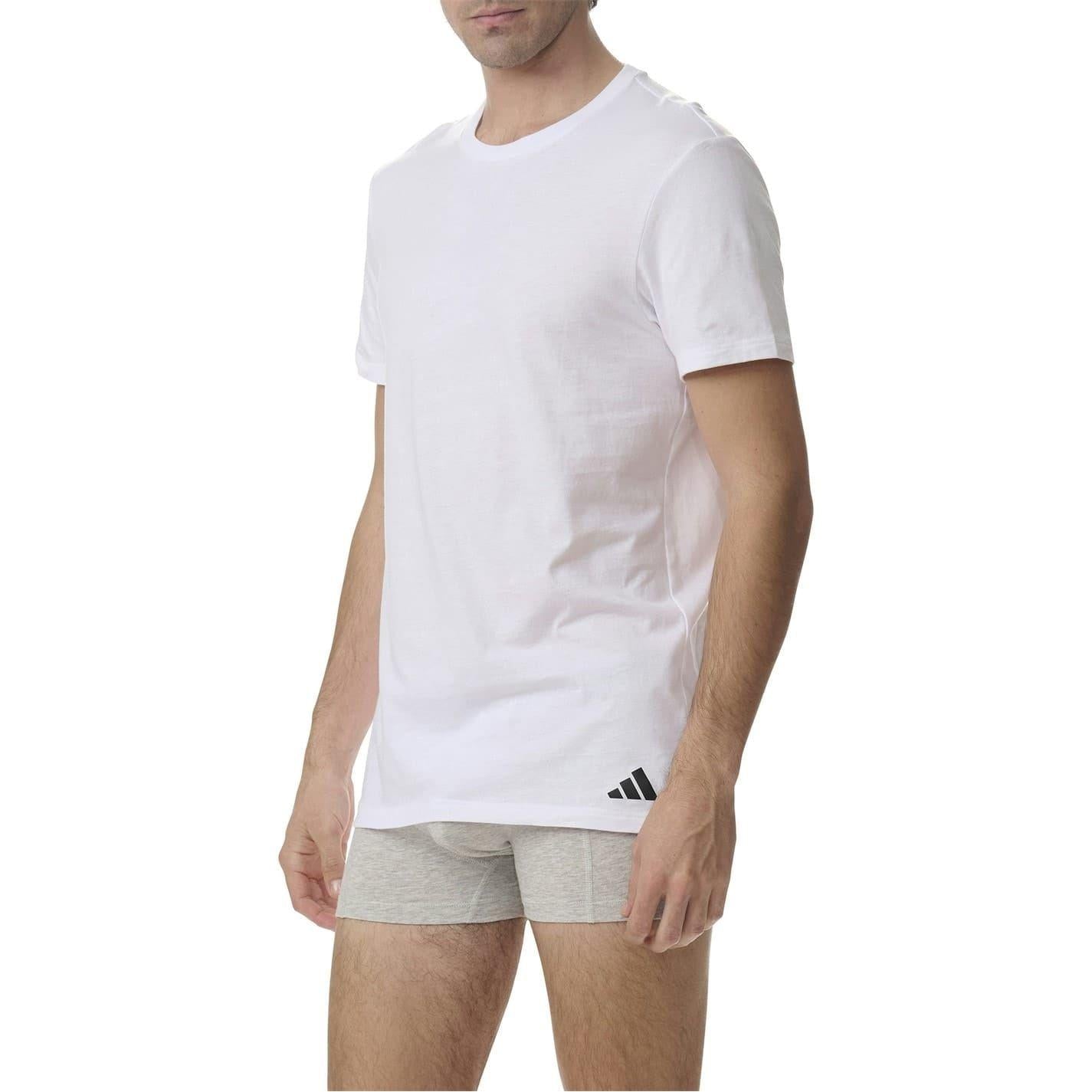 White - Lifestyle - Adidas Mens T-Shirt (Pack of 3)