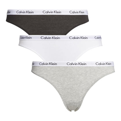 Grey - Front - Calvin Klein Womens-Ladies Carousel Briefs (Pack of 3)