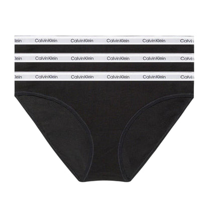 Black - Front - Calvin Klein Womens-Ladies Carousel Briefs (Pack of 3)
