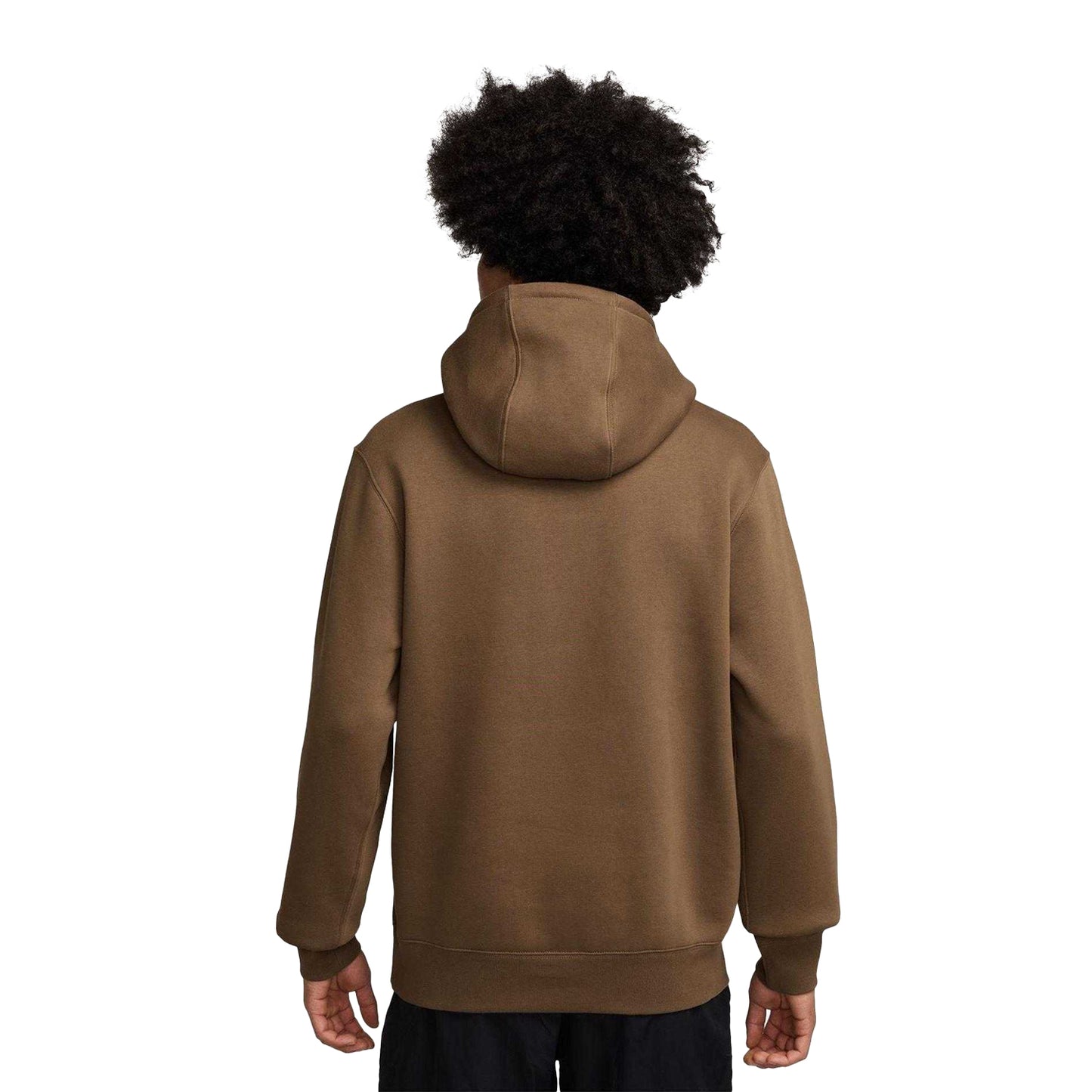 Mosswood brown - Back - Nike Mens Club Fleece Pullover Hoodie