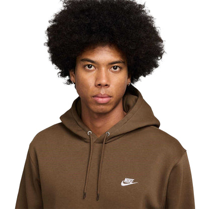Mosswood brown - Side - Nike Mens Club Fleece Pullover Hoodie