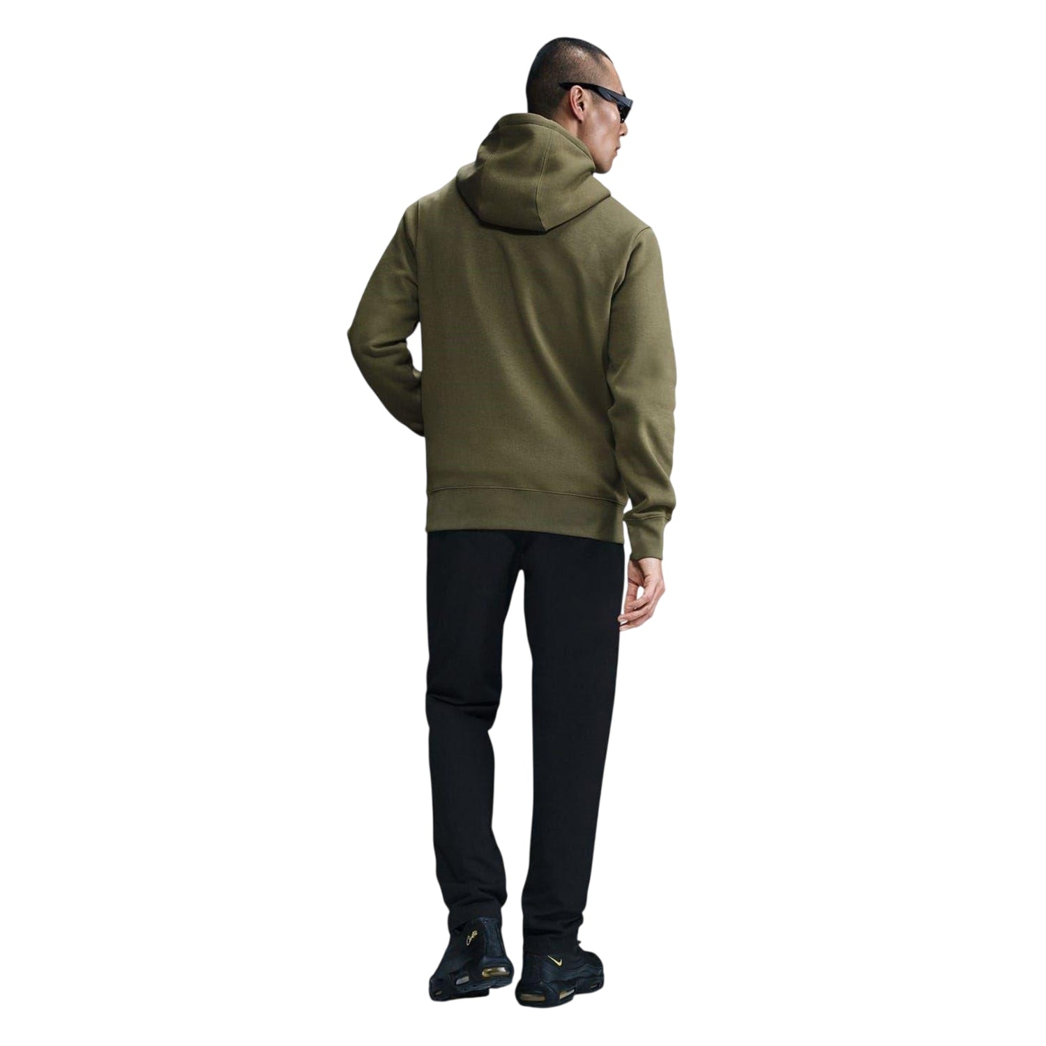 Olive-White - Lifestyle - Nike Mens Club Fleece Pullover Hoodie