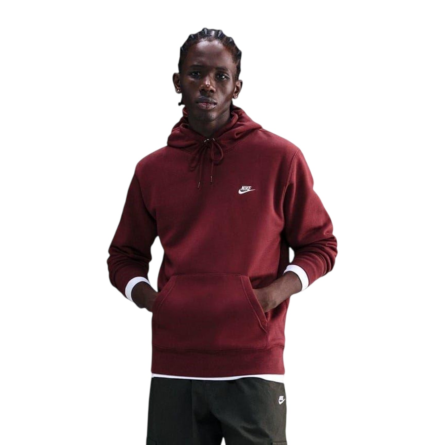 Team Red - Front - Nike Mens Club Fleece Pullover Hoodie