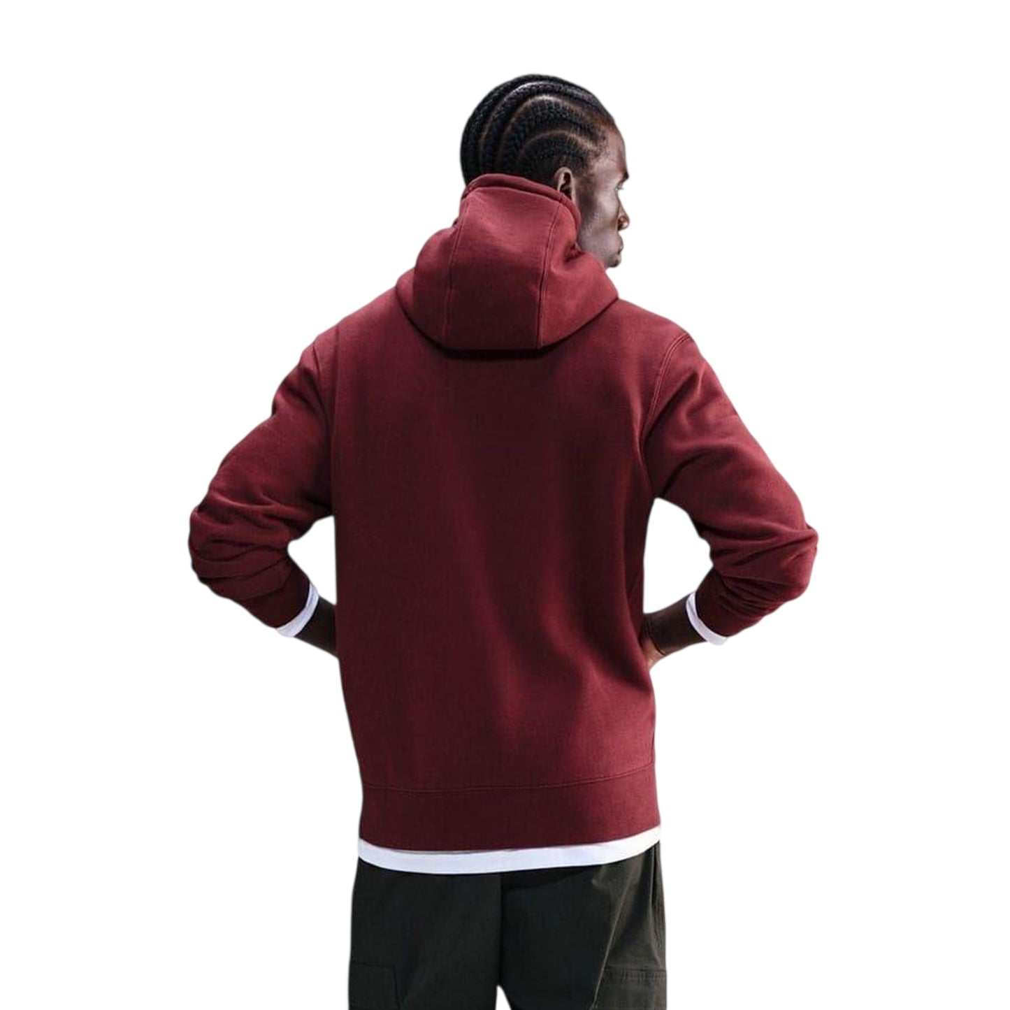 Team Red - Back - Nike Mens Club Fleece Pullover Hoodie