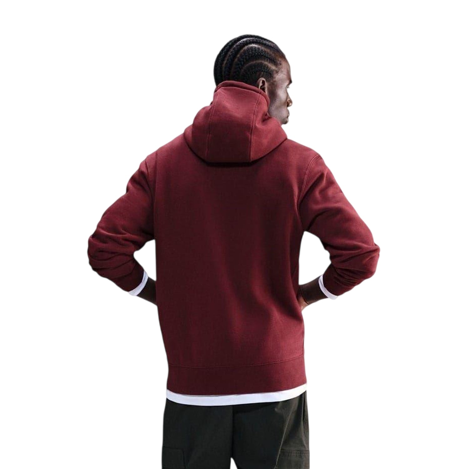 Team Red - Back - Nike Mens Club Fleece Pullover Hoodie