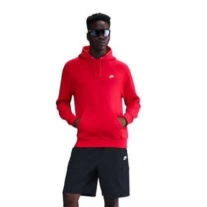 Uni Red - Front - Nike Mens Club Fleece Pullover Hoodie