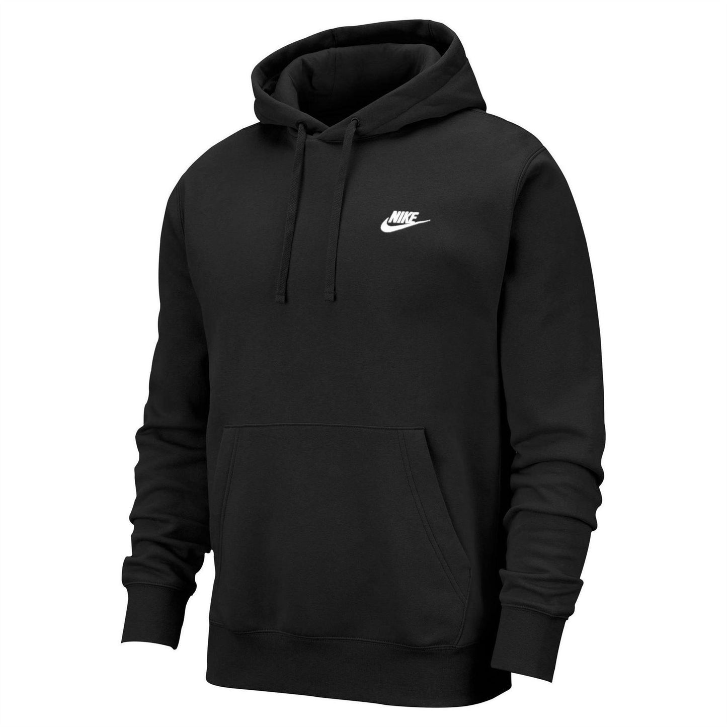 Black - Front - Nike Mens Club Fleece Pullover Hoodie