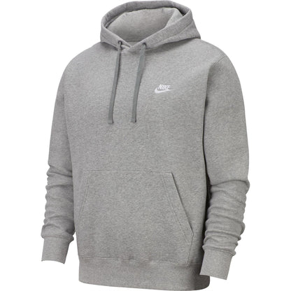 Grey - Front - Nike Mens Club Fleece Pullover Hoodie