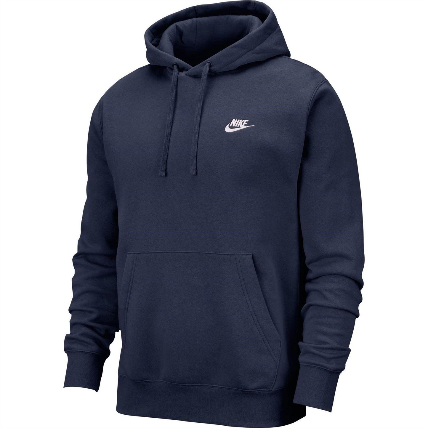 Navy - Front - Nike Mens Club Fleece Pullover Hoodie