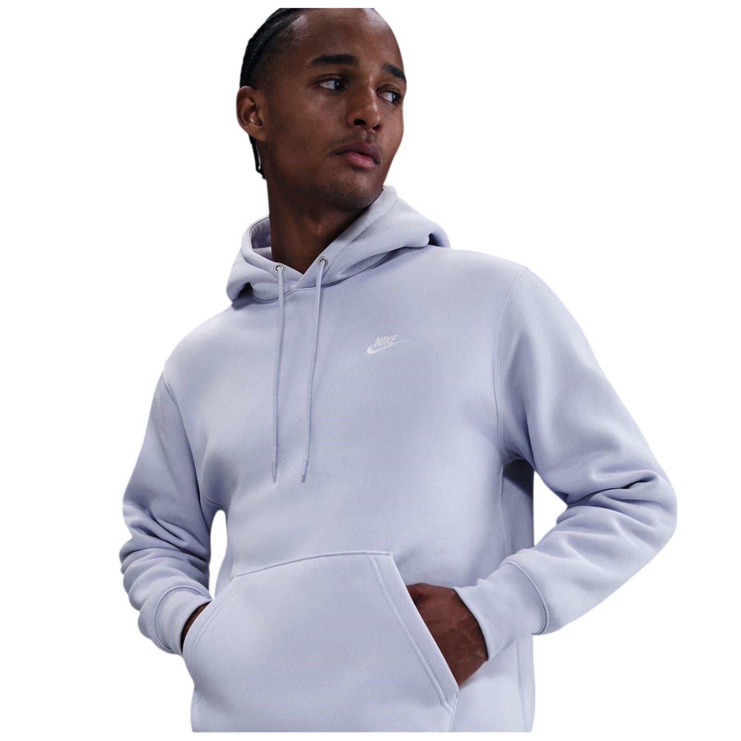 Ghost-White - Side - Nike Mens Club Fleece Pullover Hoodie