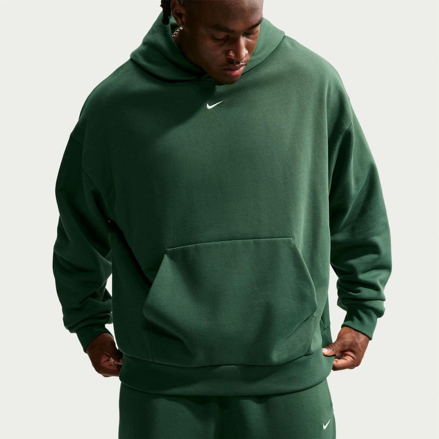 Forest Green - Pack Shot - Nike Mens Club Fleece Pullover Hoodie