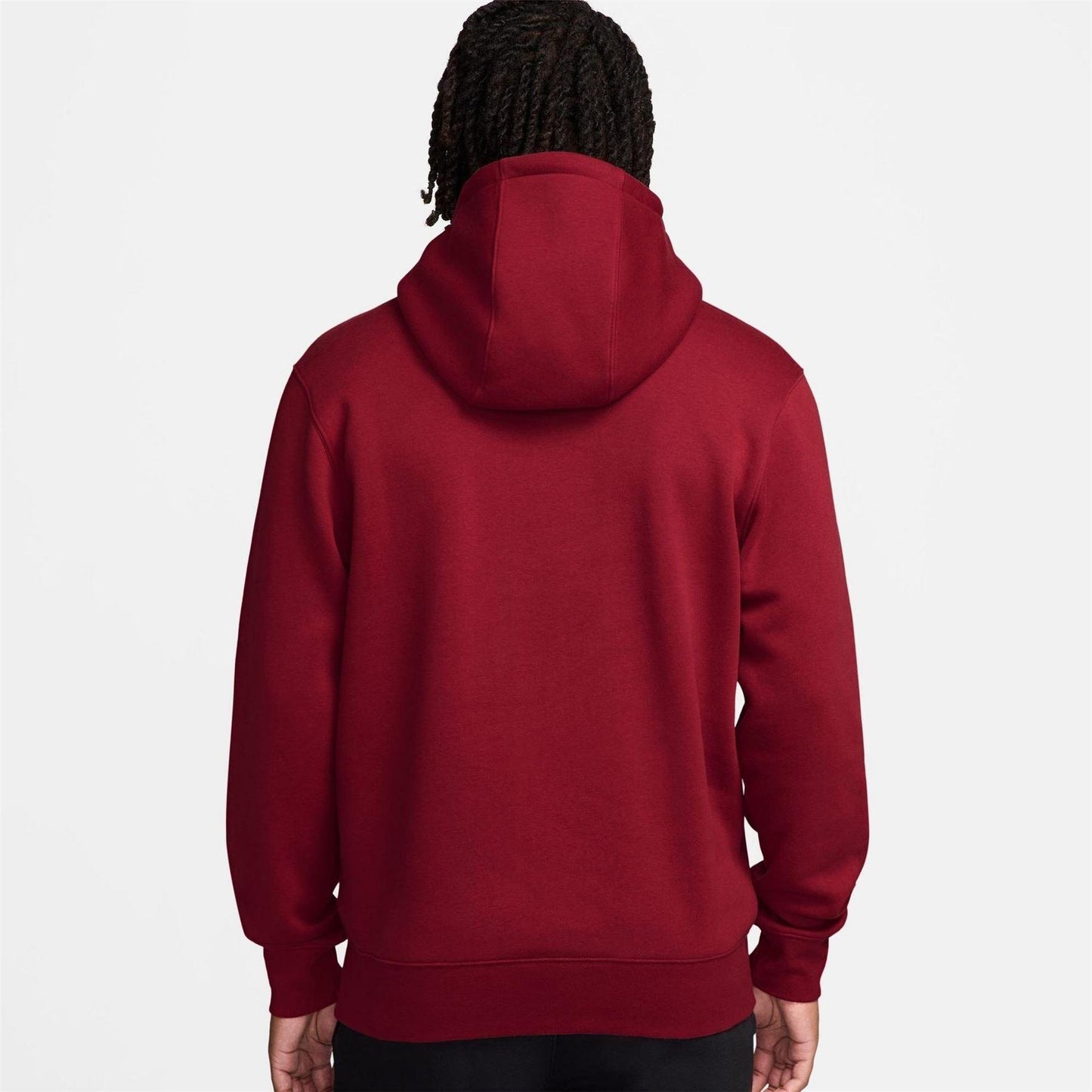 Dark Red - Back - Nike Mens Club Fleece Pullover Hoodie