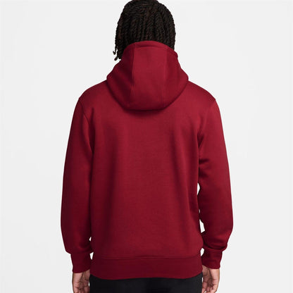 Dark Red - Back - Nike Mens Club Fleece Pullover Hoodie
