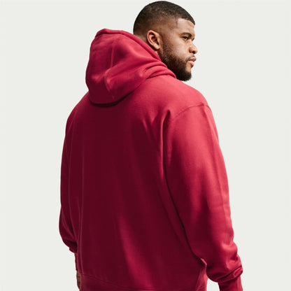 Dark Red - Pack Shot - Nike Mens Club Fleece Pullover Hoodie