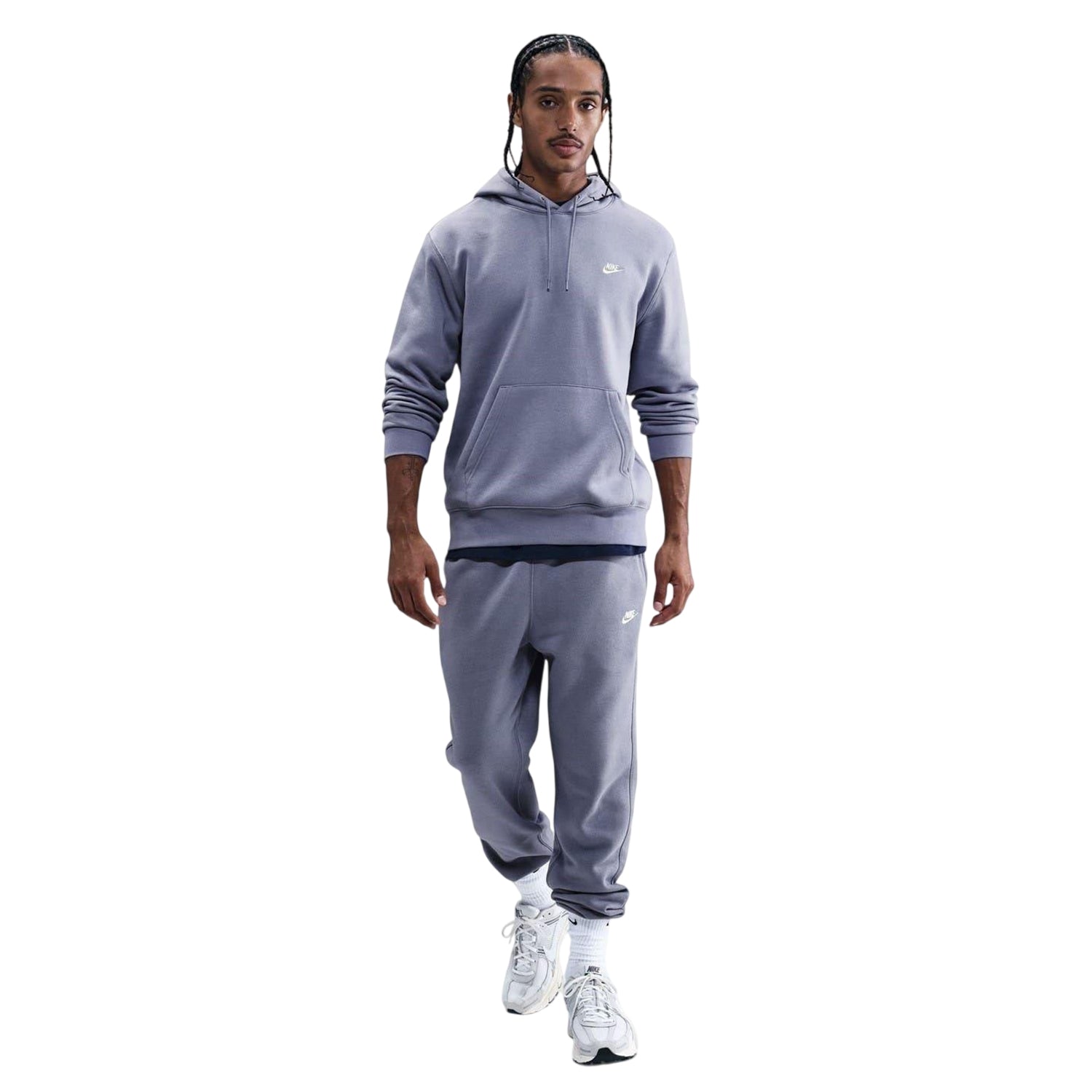 Ghost-White - Pack Shot - Nike Mens Club Fleece Pullover Hoodie