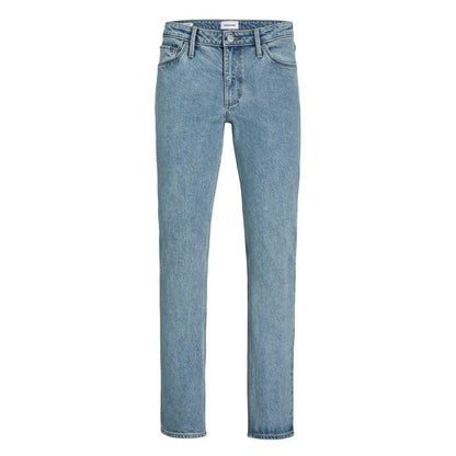 Blue Denim - Front - Jack And Jones Mens Clark Evan Denim Straight Jeans